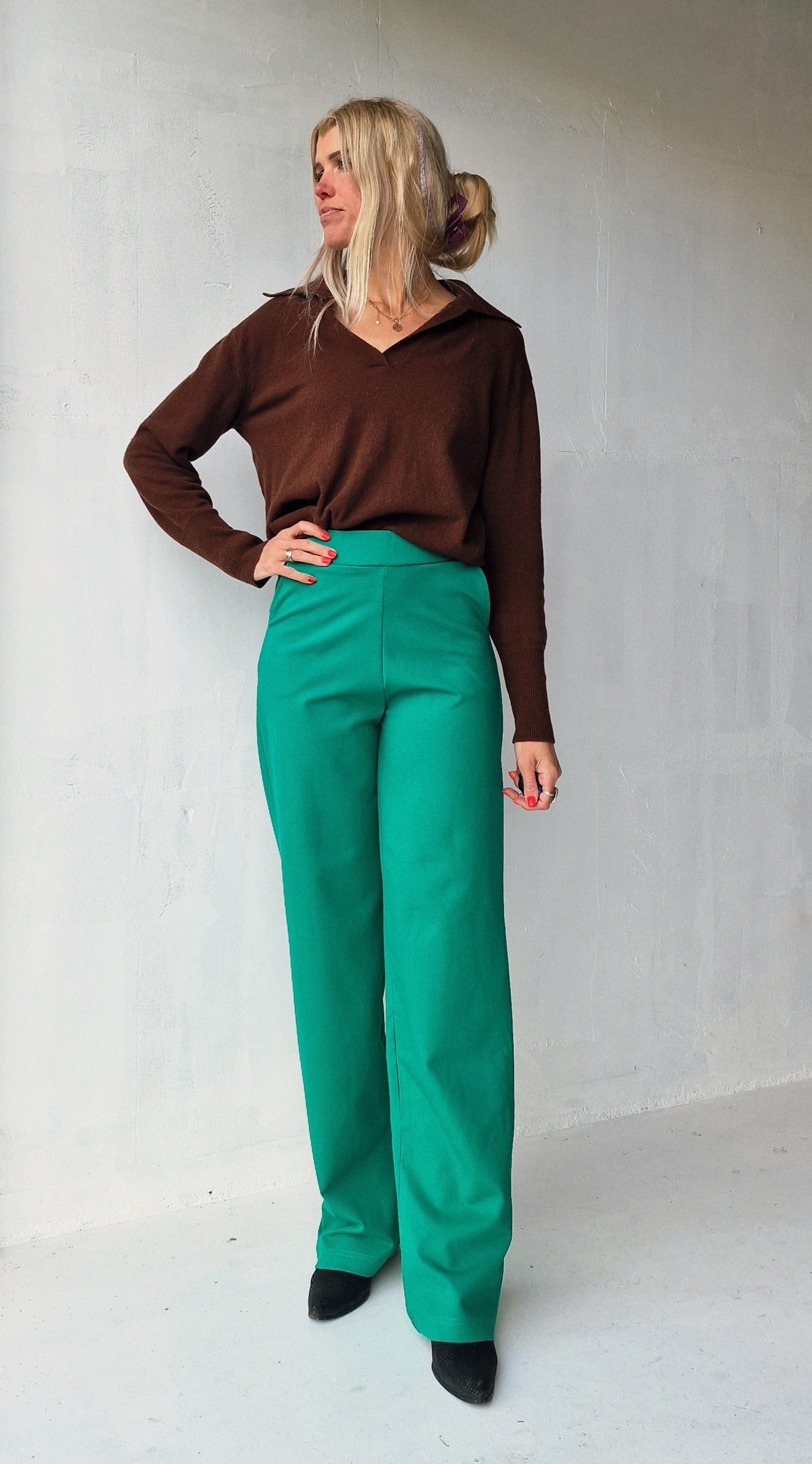 Extra lange Wide-Leg-Hose | meergrün | Länge 34 & 36