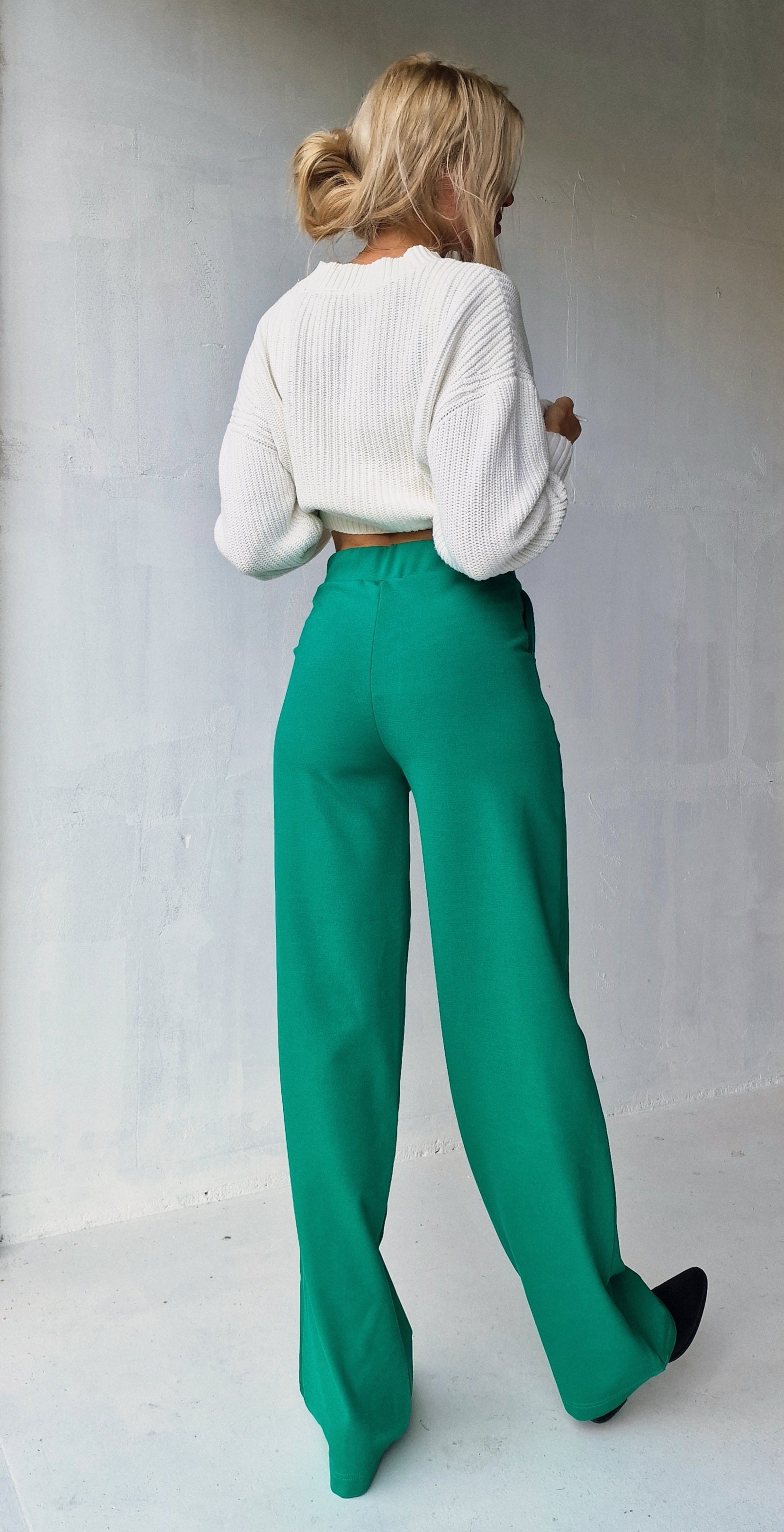 Extra lange Wide-Leg-Hose | meergrün | Länge 34 & 36