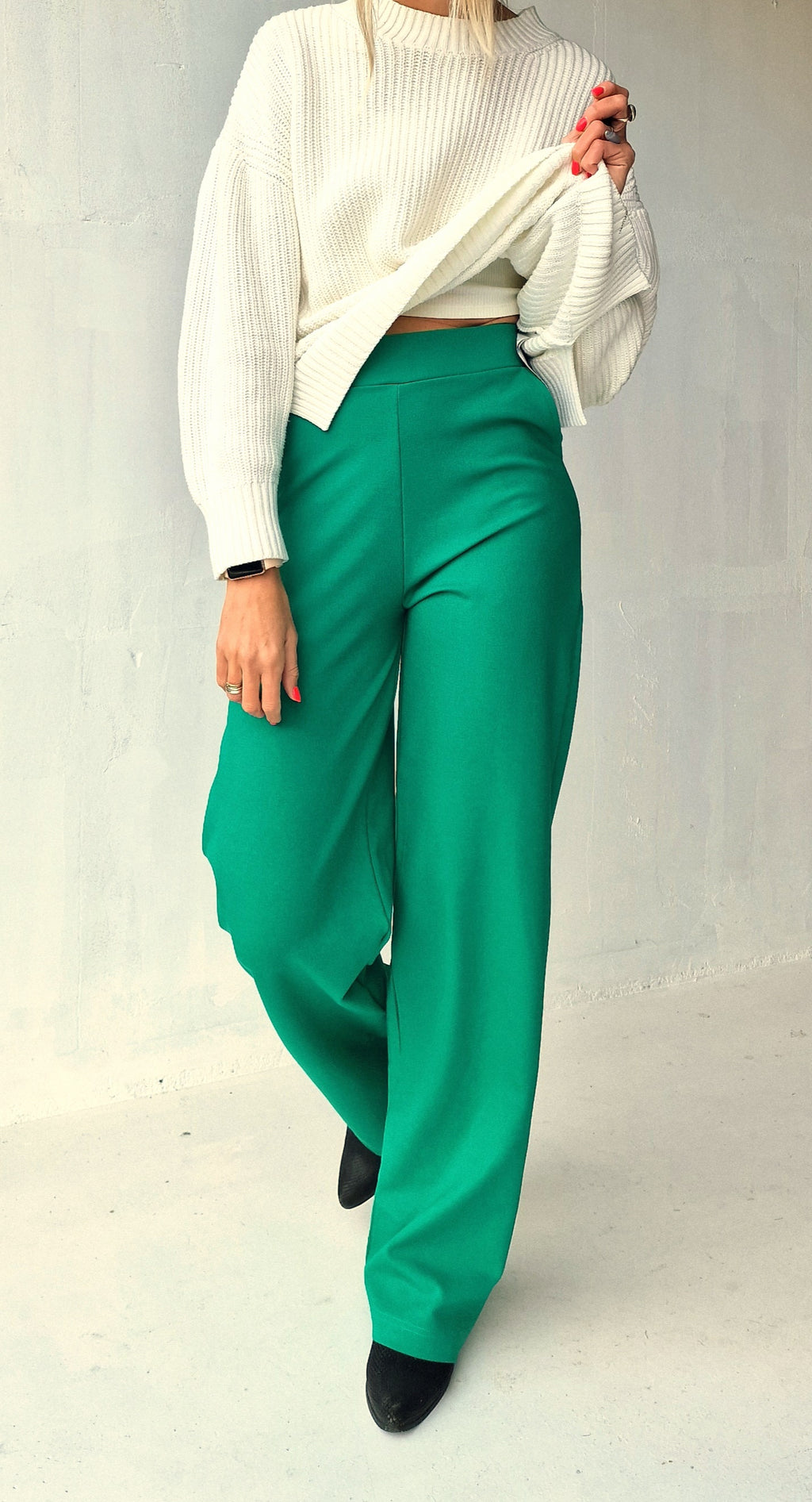 Extra langes, weites Bein | schwarz &amp; zacht | groß | Länge 36