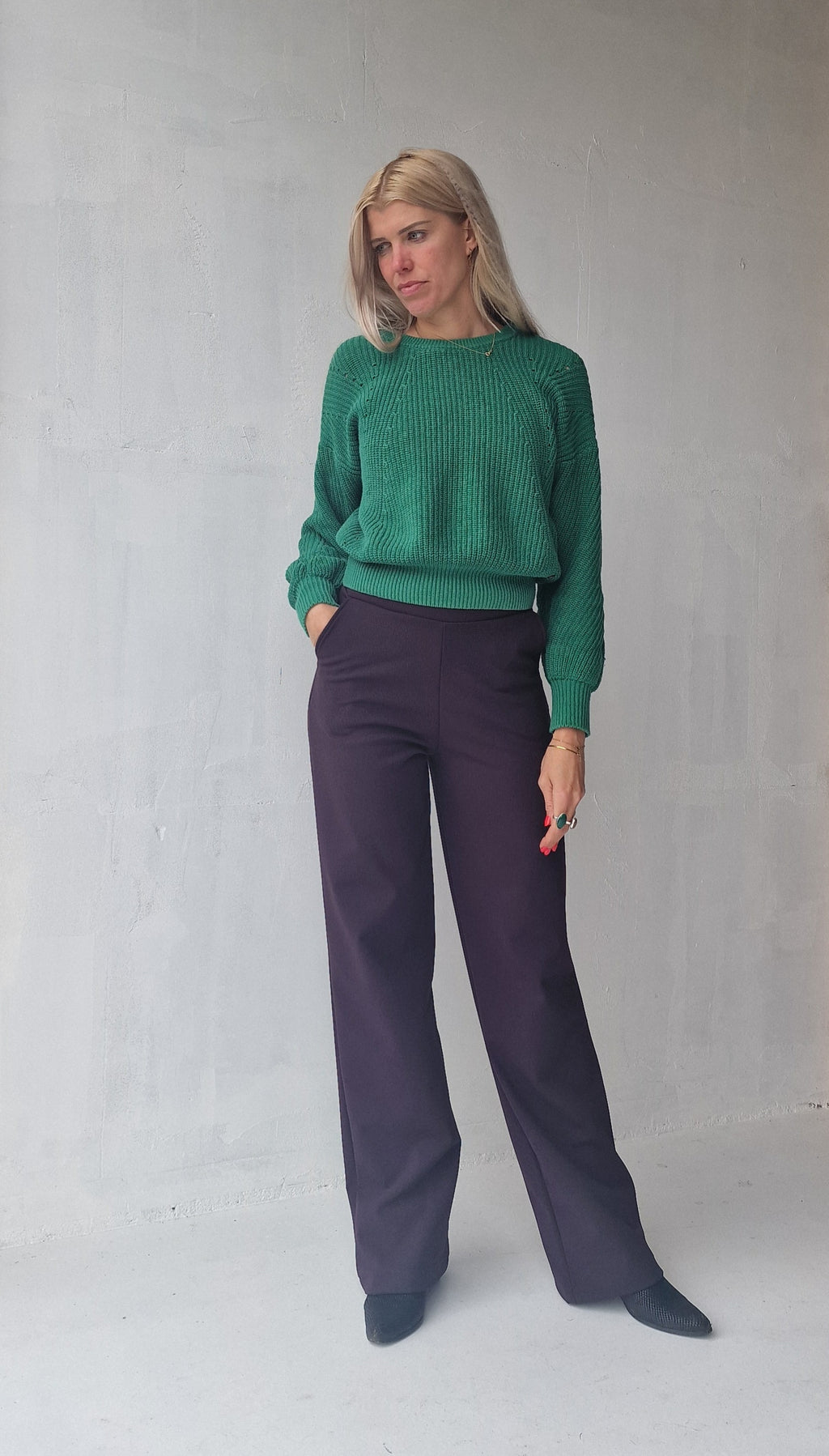 Extra langes, weites Bein | schwarz &amp; zacht | groß | Länge 36