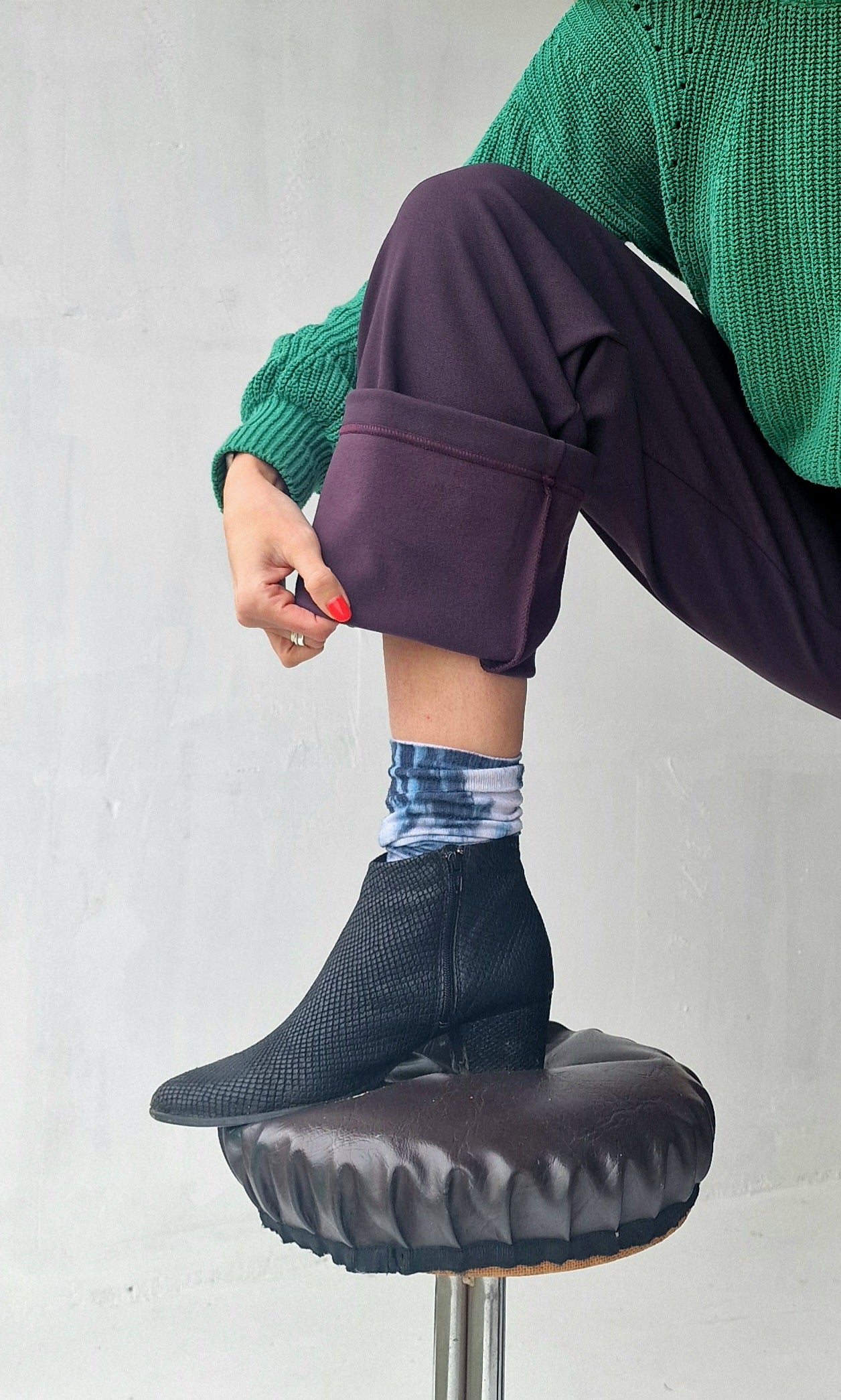 Extra langes, weites Bein | schwarz &amp; zacht | groß | Länge 36