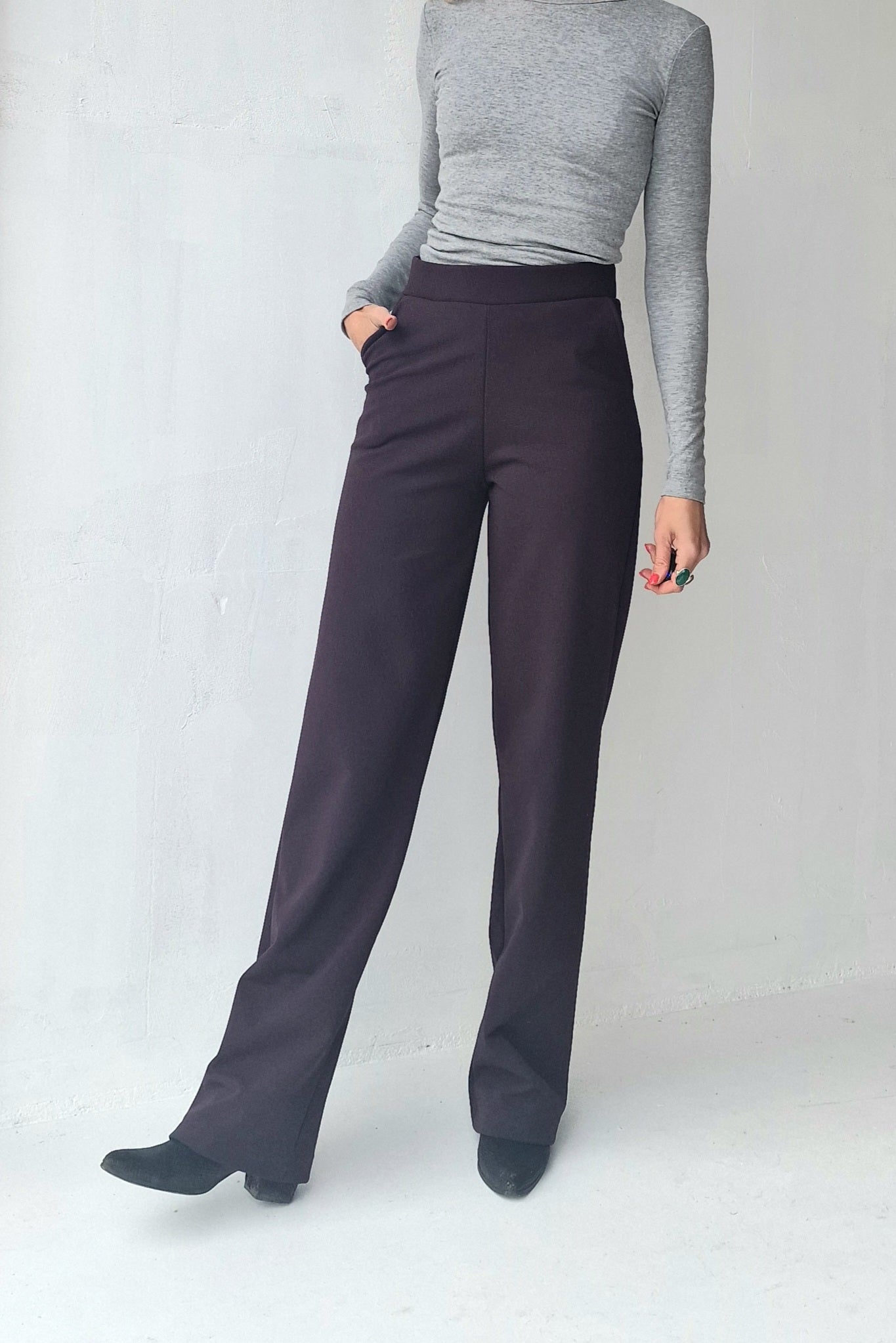 Extra langes, weites Bein | schwarz &amp; zacht | groß | Länge 36