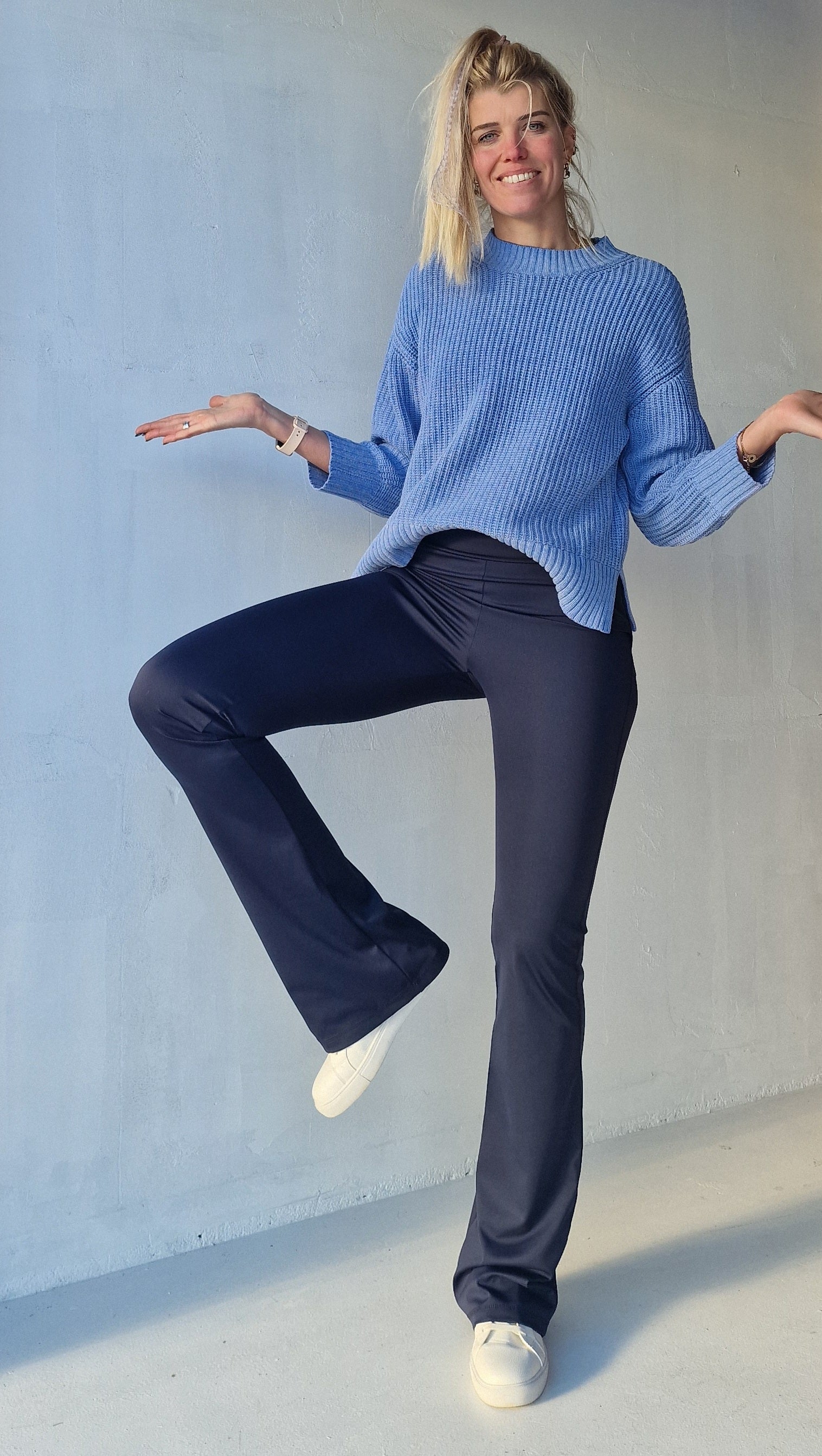 Extra lange Sportleggings | Steekzak &amp; Koordje | schwarz | groß | Längenmaß 32, 34 und 36