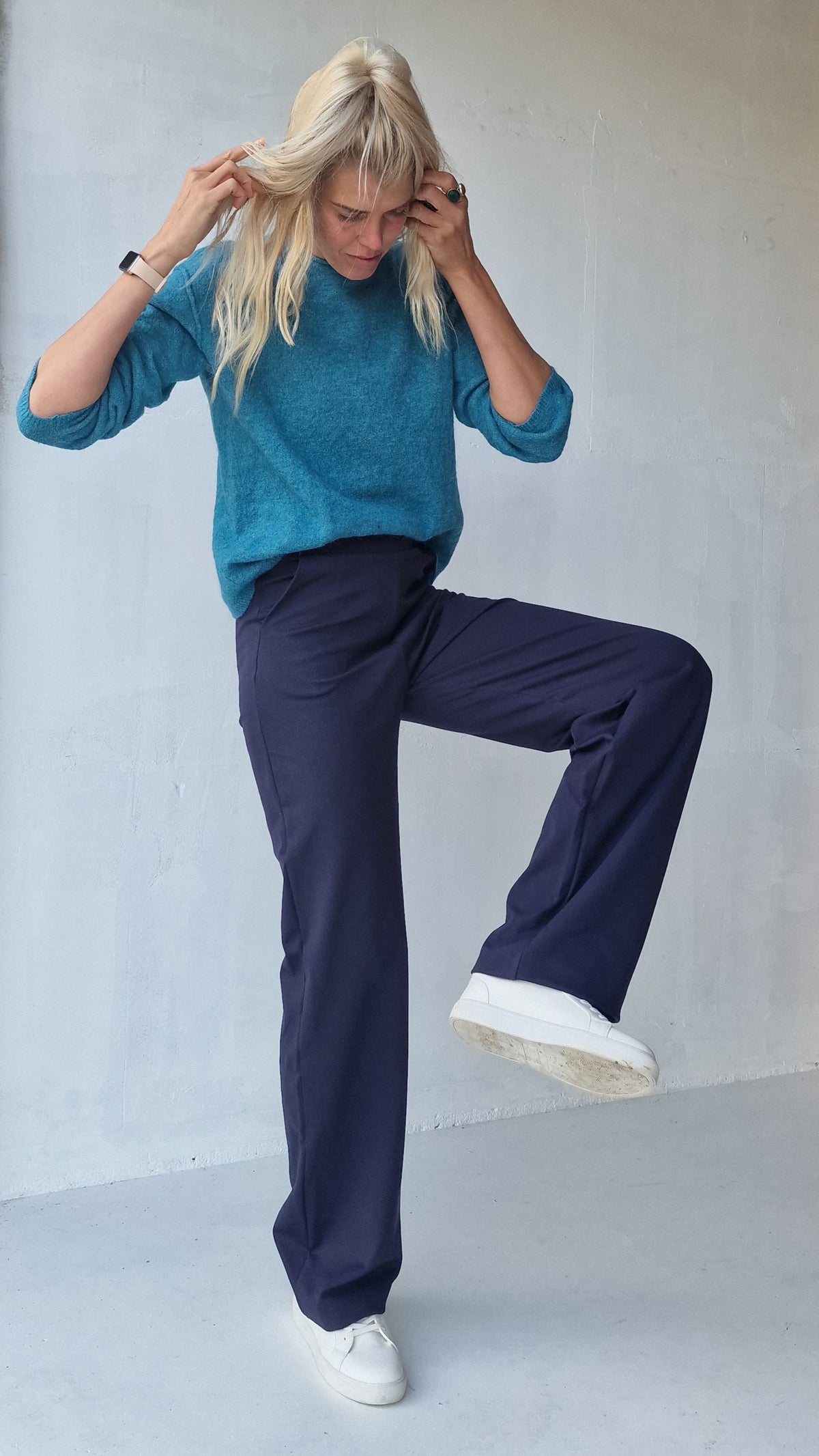 Extra lange Wide-Leg | Marineblau | Tall | Länge 36