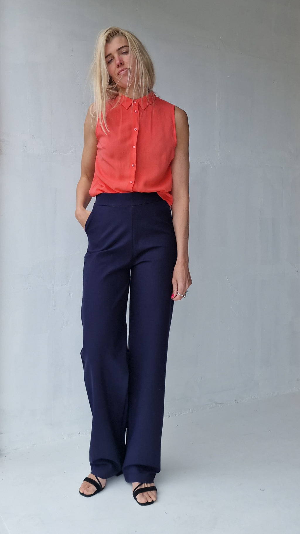 Extra lange Wide-Leg | Marineblau | Tall | Länge 36