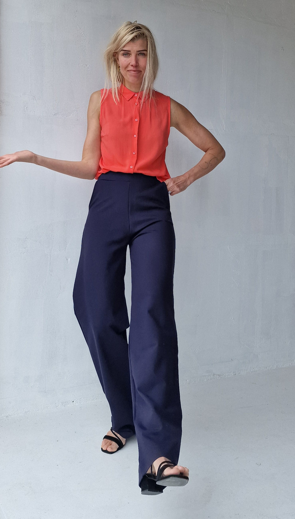 Extra lange Wide-Leg | Marineblau | Tall | Länge 36