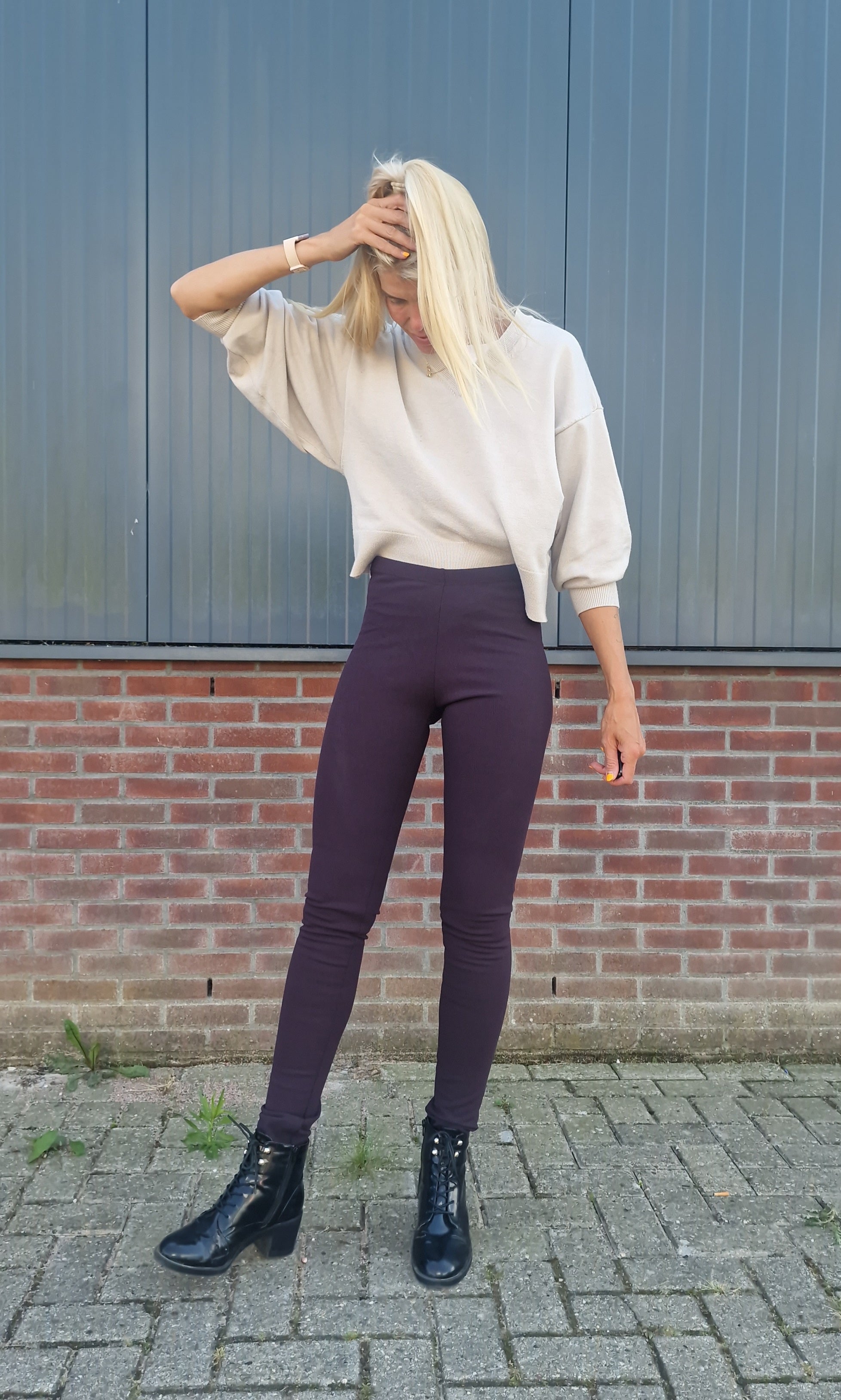 Extra lange Leggings in Marineblau | für große Größen | Längengrößen 34 und 36