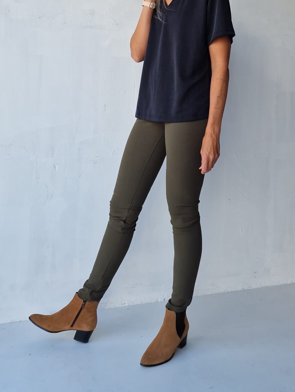 Extra lange Leggings in Marineblau | für große Größen | Längengrößen 34 und 36