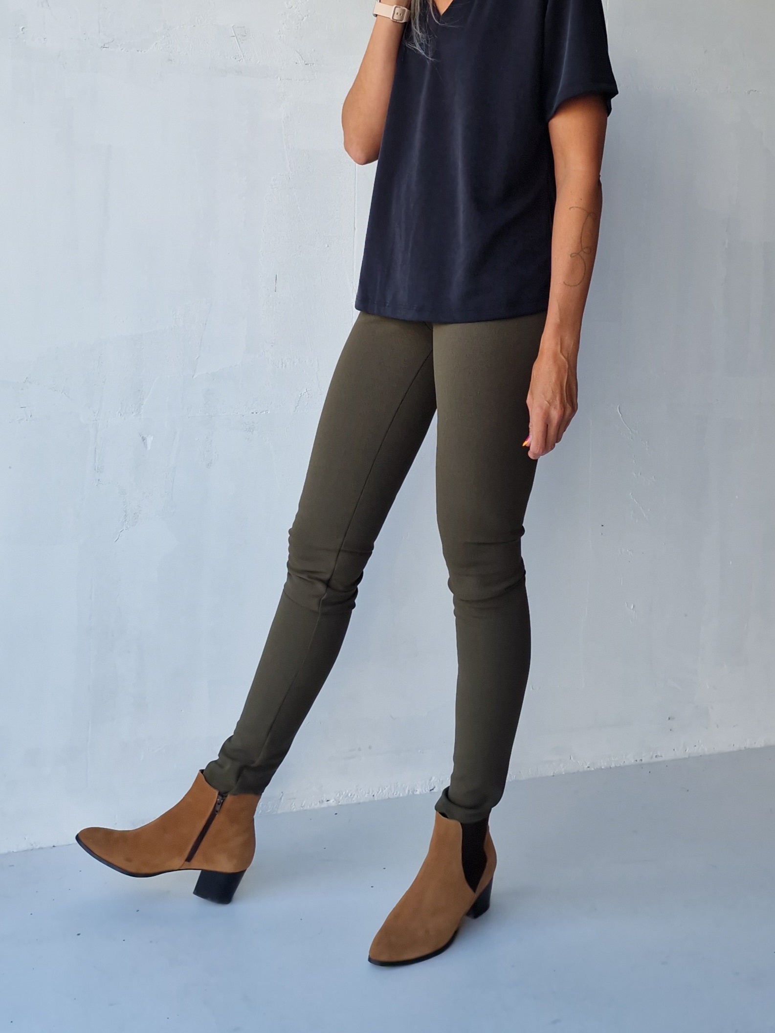Extra lange Leggings in Marineblau | für große Größen | Längengrößen 34 und 36