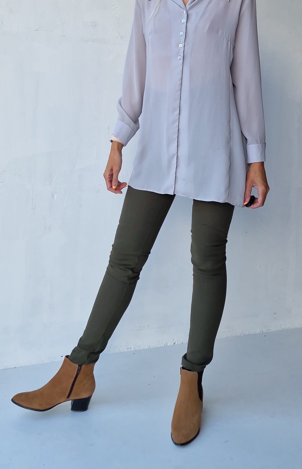 Extra lange Leggings in Marineblau | für große Größen | Längengrößen 34 und 36