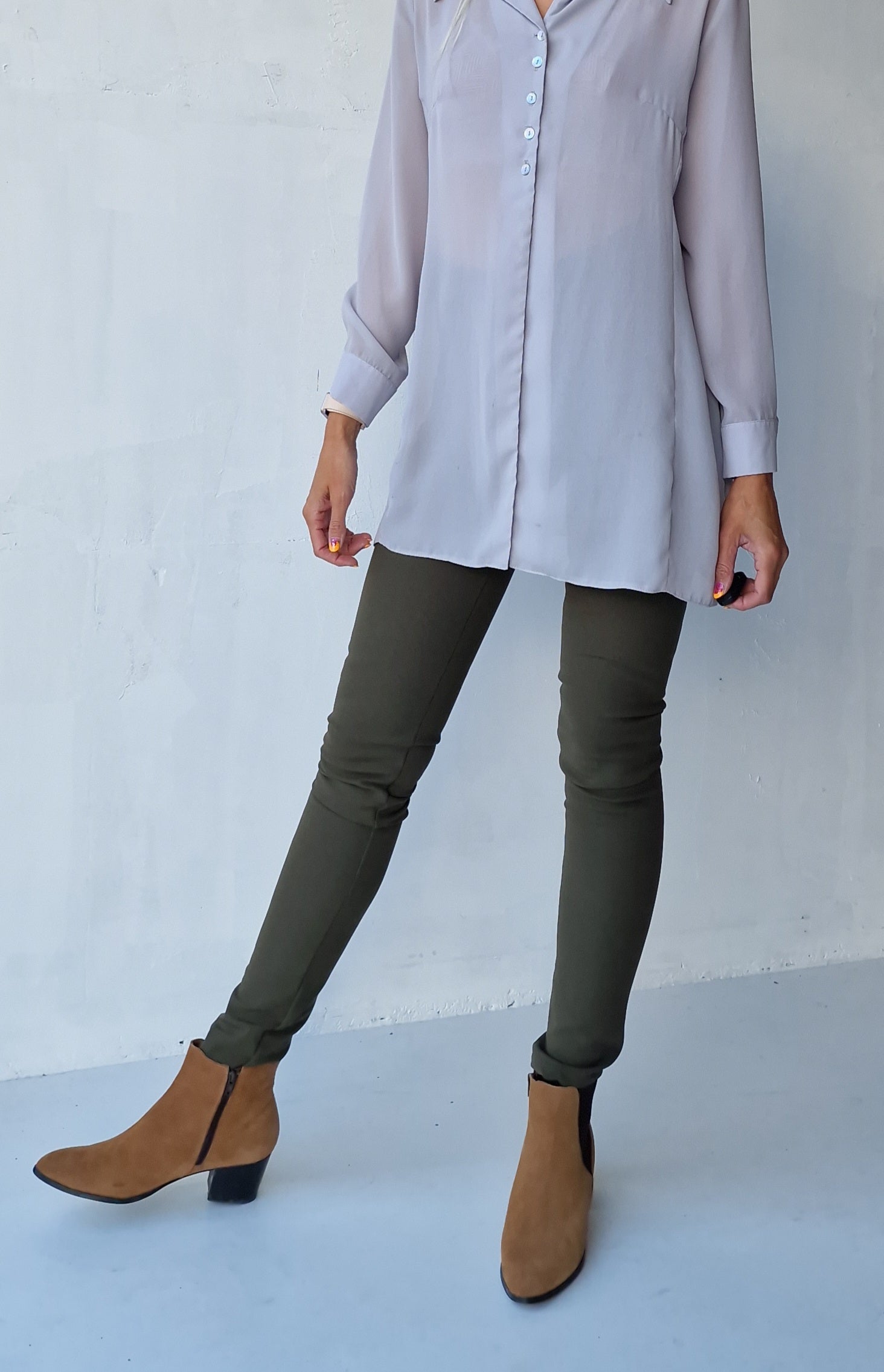 Extra lange Leggings in Marineblau | für große Größen | Längengrößen 34 und 36