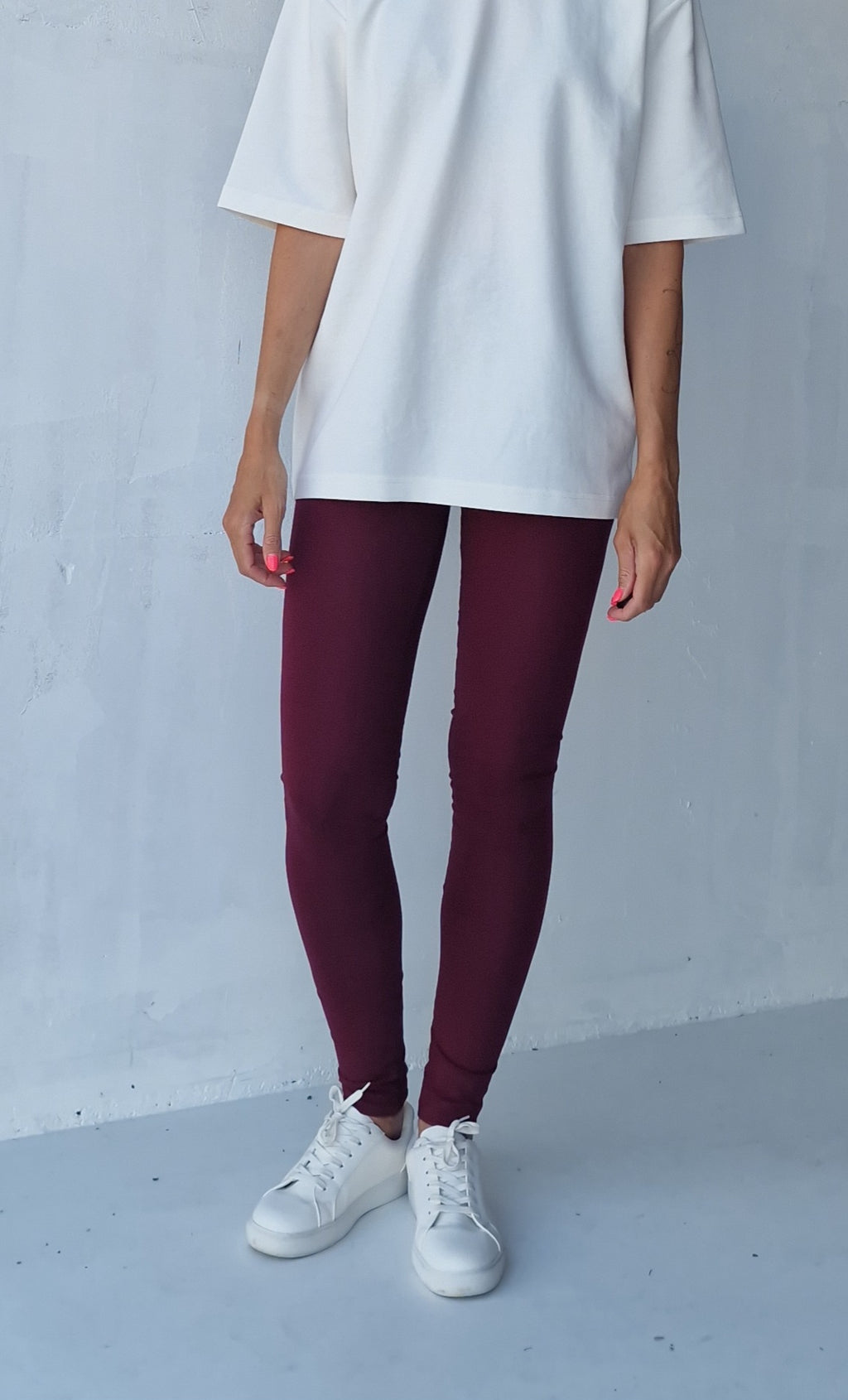 Extra lange Leggings bordeaux | Länge 34 & 36