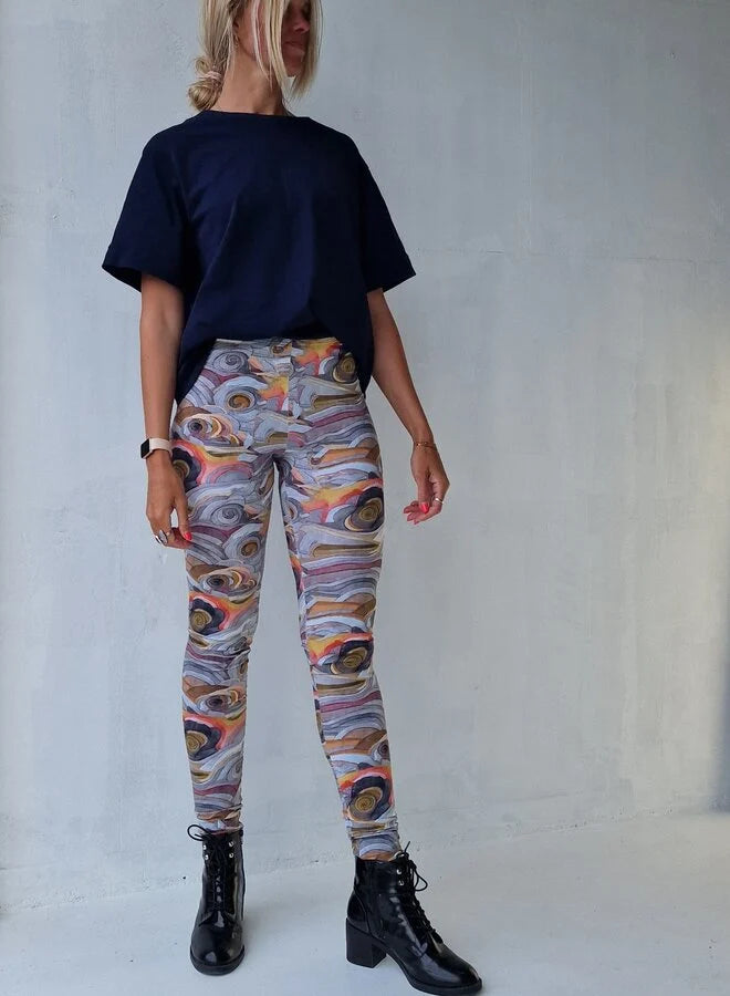 Extra lange Leggings grafisch | groß | Längenmaß 32, 34 und 36