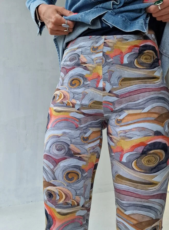 Extra lange Leggings grafisch | groß | Längenmaß 32, 34 und 36