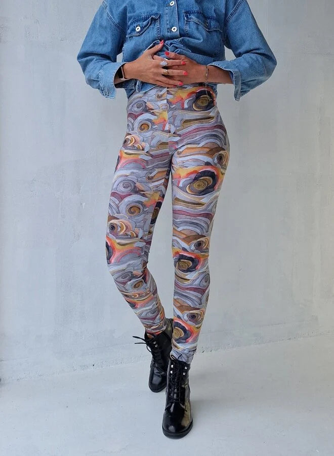 Extra lange Leggings grafisch | groß | Längenmaß 32, 34 und 36