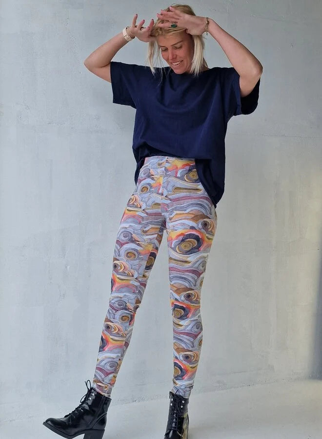 Extra lange Leggings grafisch | groß | Längenmaß 32, 34 und 36