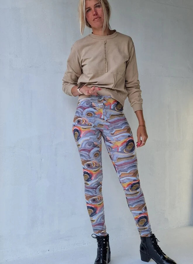 Extra lange Leggings grafisch | groß | Längenmaß 32, 34 und 36