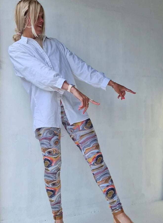 Extra lange Leggings grafisch | groß | Längenmaß 32, 34 und 36