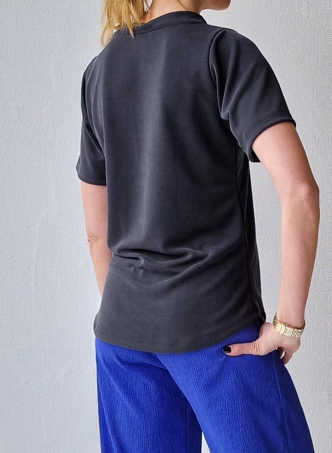 V-Ausschnitt Shirt Charlie | schwarz