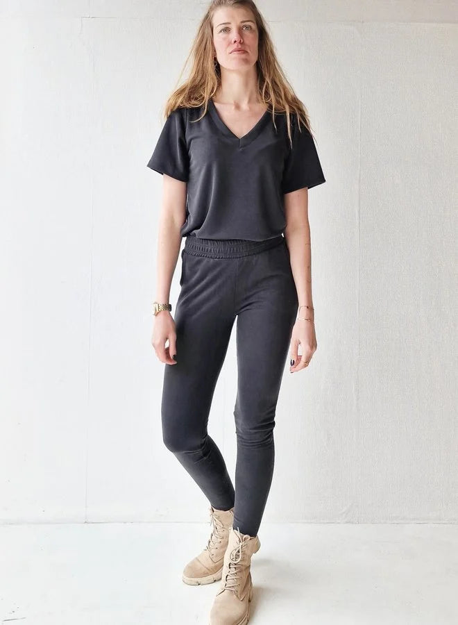 V-Ausschnitt Shirt Charlie | schwarz