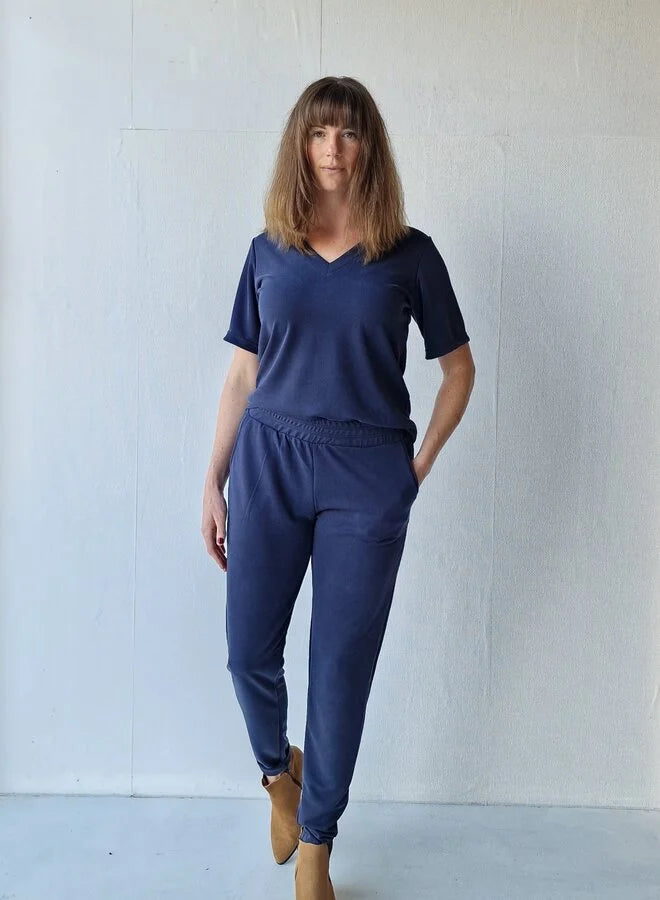 V-Ausschnitt-Shirt Charlie | modal donkerblauw