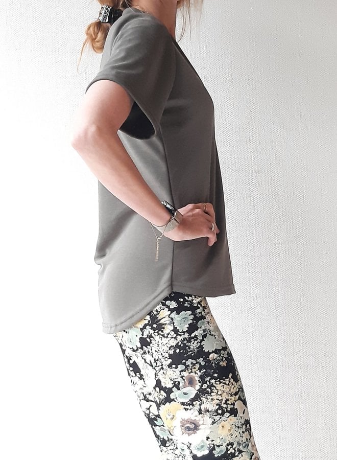 V-Ausschnitt-Shirt Charlie | olijfgroen