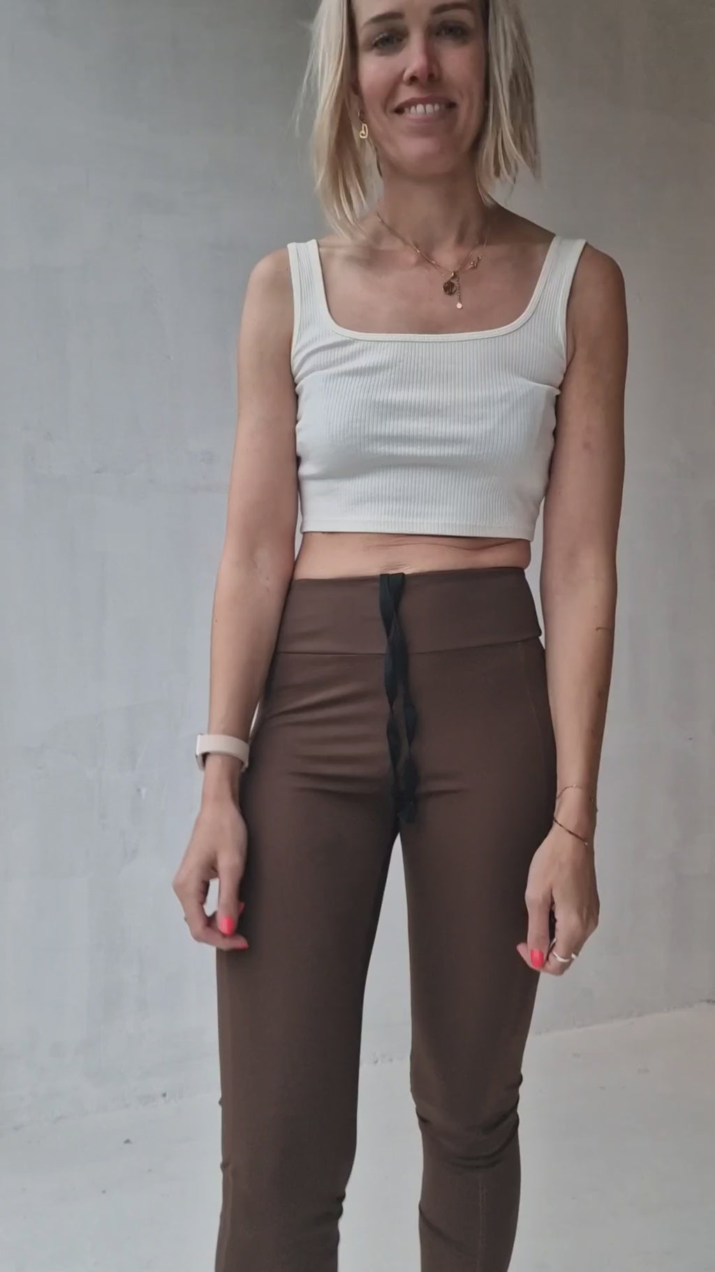 Extra lange Sportleggings | Steekzak &amp; Koordje | wijnrood | groß | Längenmaß 32, 34 und 36