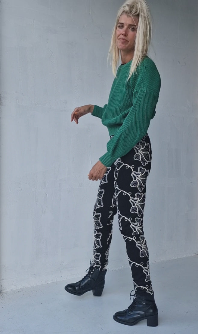 Extra lange Leggings in Marineblau | für große Größen | Längengrößen 34 und 36
