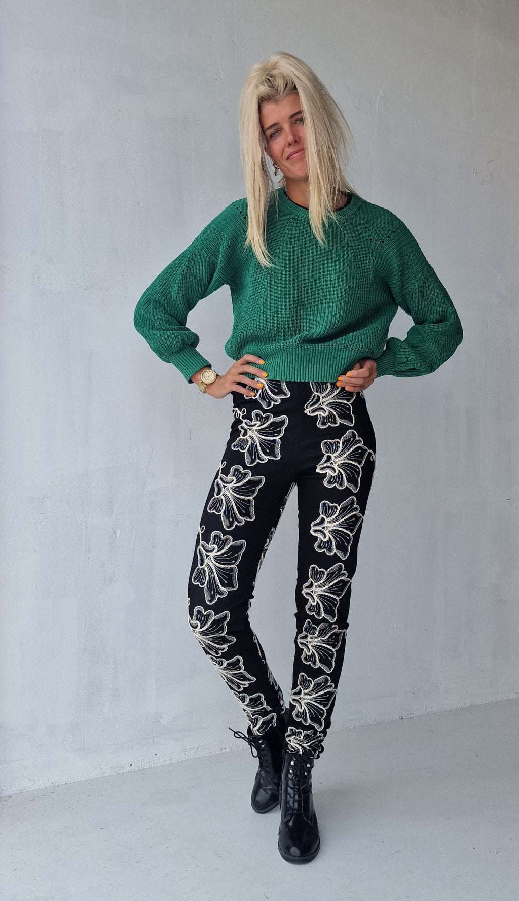 Extra lange Leggings in Marineblau | für große Größen | Längengrößen 34 und 36