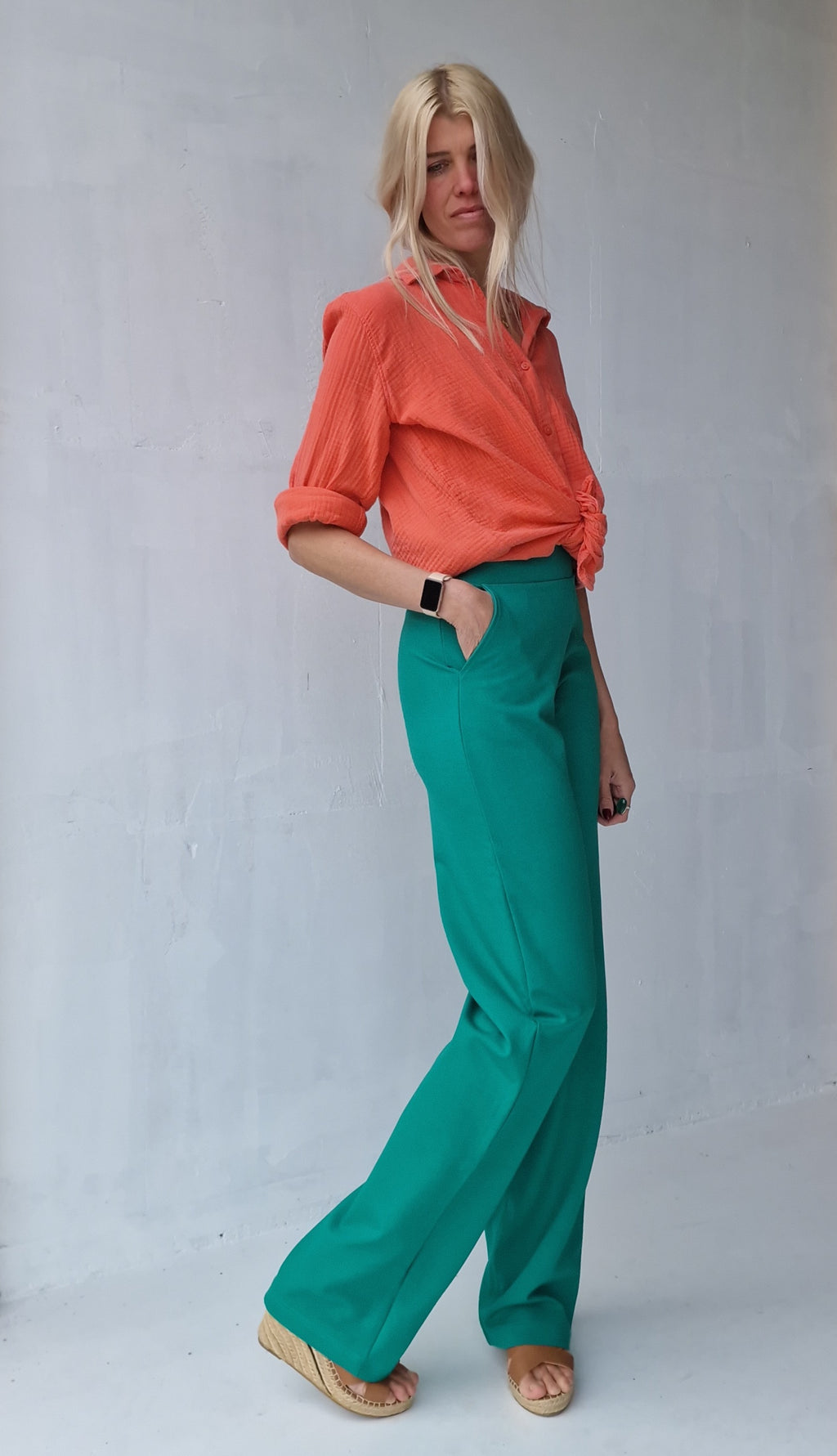 Extra lang Wide Leg | Seegrün | Tall | Größe 36