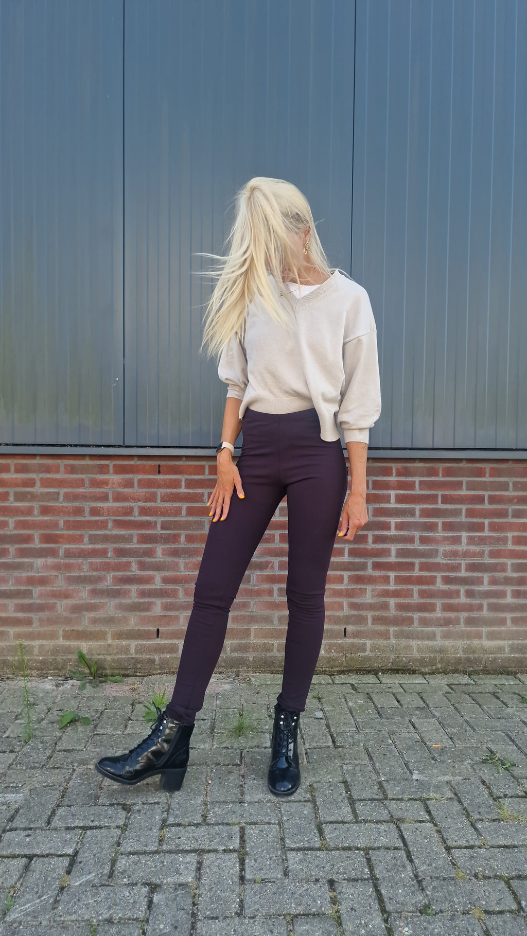 Extra lange Leggings in Marineblau | für große Größen | Längengrößen 34 und 36