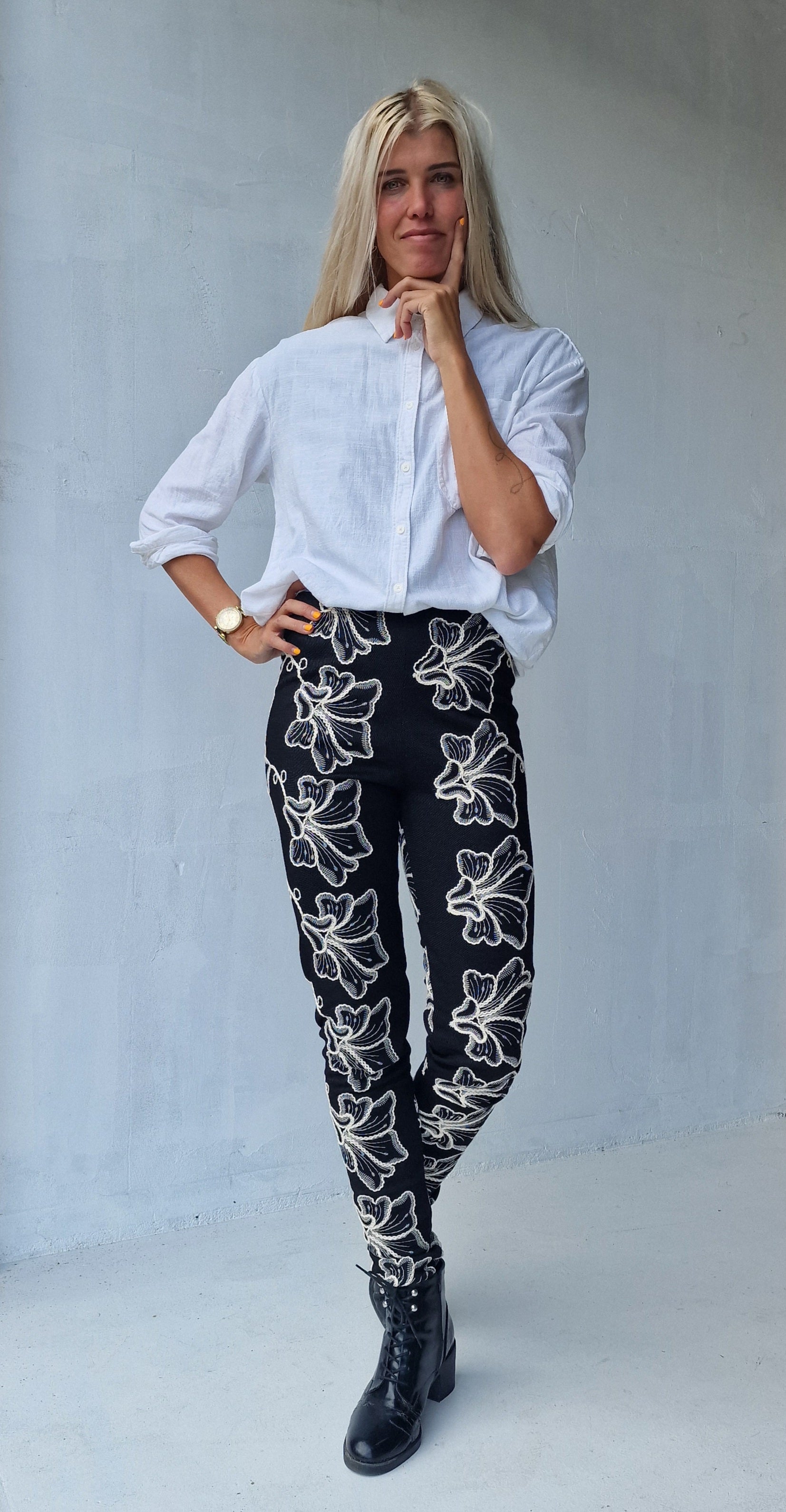Extra lange Leggings in Marineblau | für große Größen | Längengrößen 34 und 36