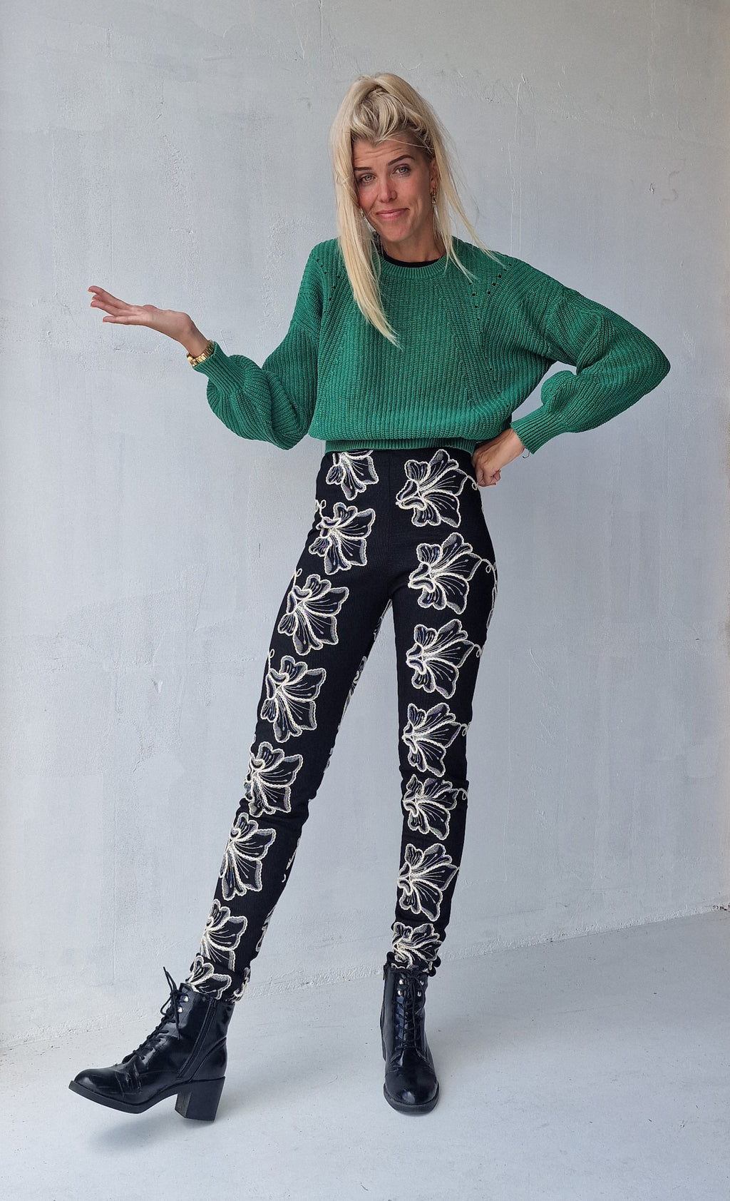 Extra lange Leggings in Marineblau | für große Größen | Längengrößen 34 und 36