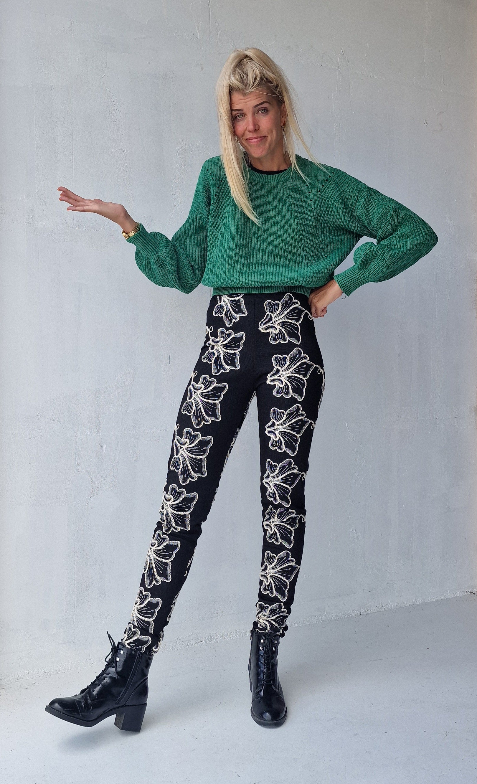 Extra lange Leggings in Marineblau | für große Größen | Längengrößen 34 und 36