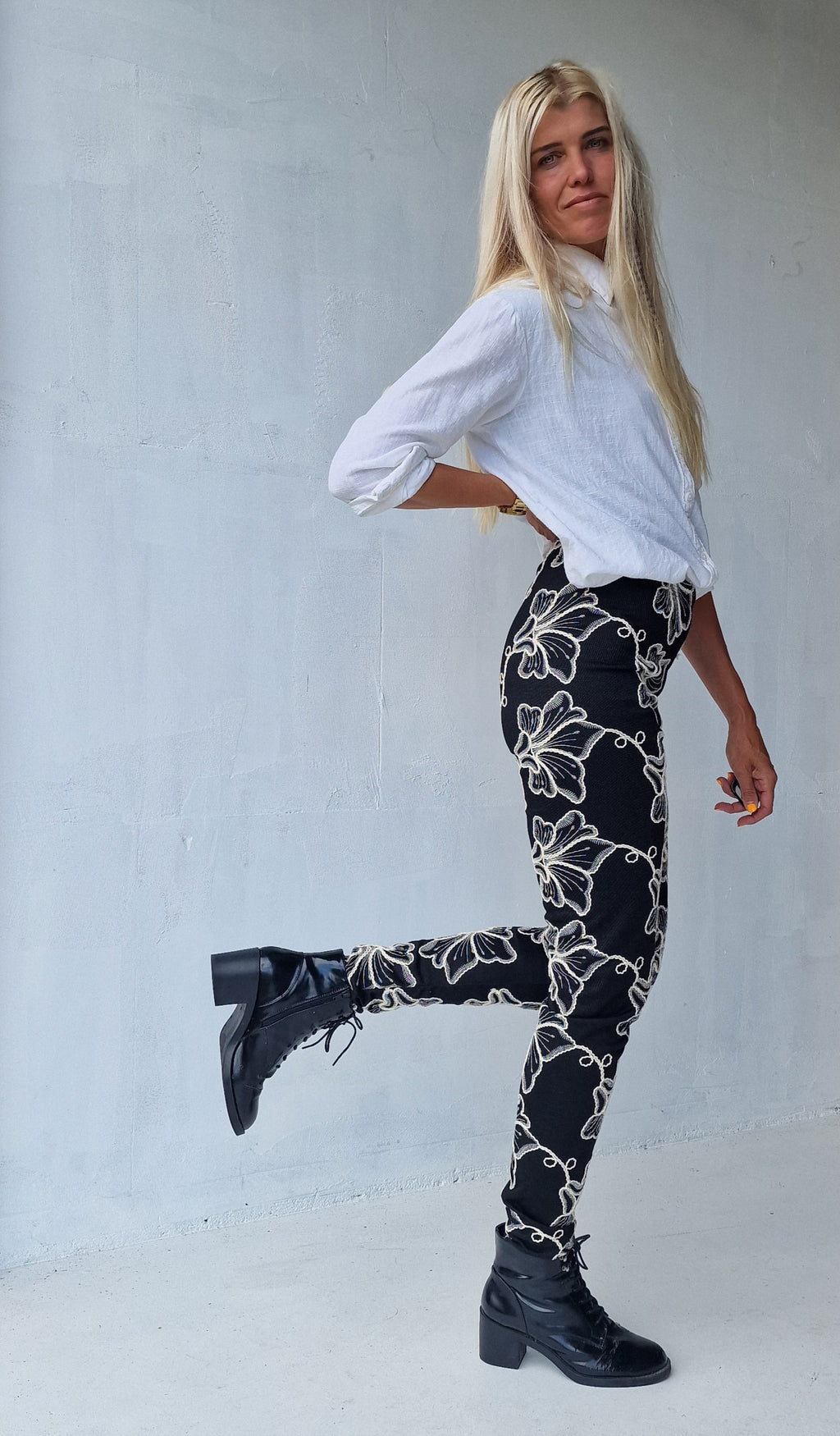 Extra lange Leggings in Marineblau | für große Größen | Längengrößen 34 und 36